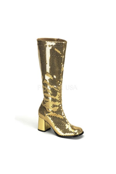 Spectacular Gold Sequin Covered Gogo Boots