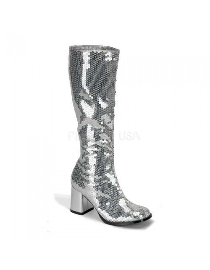 gogo boots silver