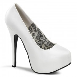 Teeze White High Heel Platform Pump