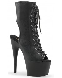 Black Faux Leather Adore Platform Ankle Boots