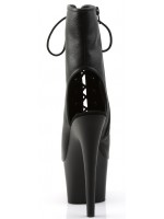 Black Faux Leather Adore Platform Ankle Boots