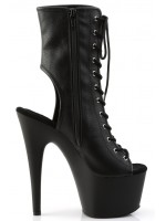 Black Faux Leather Adore Platform Ankle Boots