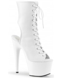 White Faux Leather Adore Platform Ankle Boots