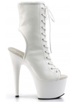 White Faux Leather Adore Platform Ankle Boots