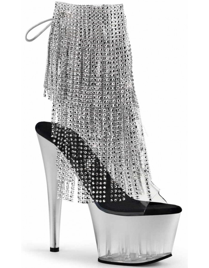 silver fringe heels