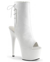 White Peep Toe and Heel Platform Ankle Boots