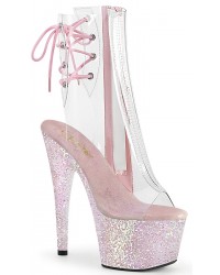 Holographic Glitter Clear Platform Adore Ankle Boots