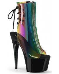 Rainbow Black Platform Ankle Boots