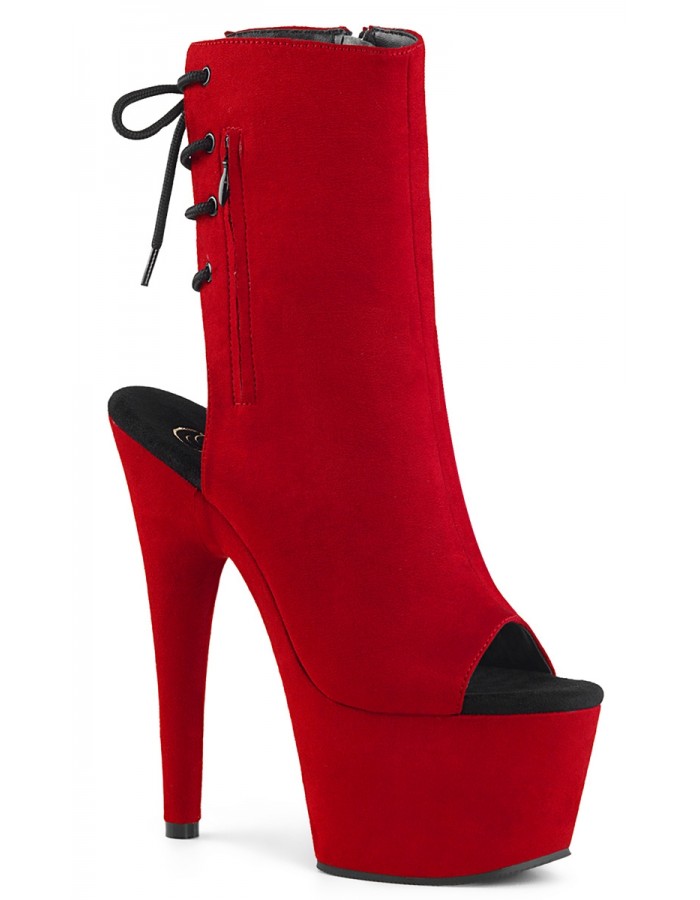 red platform ankle boots