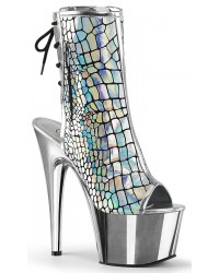 Hologram Chrome Platform Ankle Boots