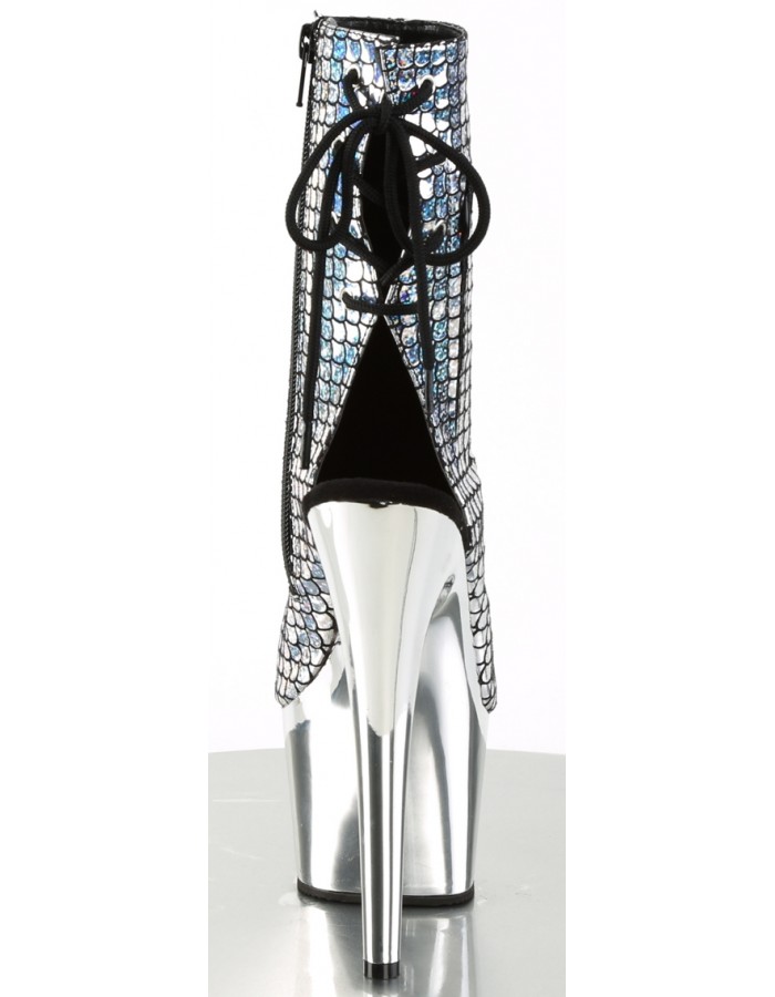 silver platform ankle boots
