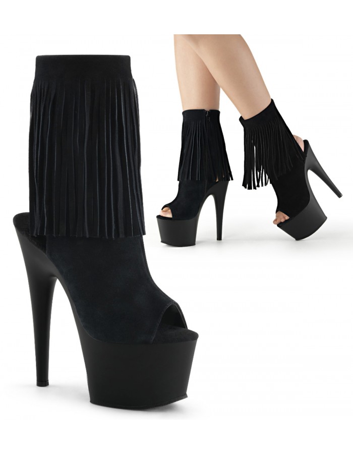 peep toe black heel boots