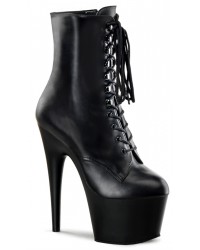 Adore Black Leather Platform Ankle Boots