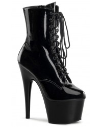 Adore Black Patent Platform Granny Ankle Boots