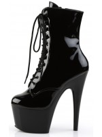 Adore Black Patent Platform Granny Ankle Boots