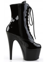 Adore Black Patent Platform Granny Ankle Boots