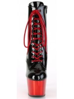 Red Chrome Platform Adore Black Granny Ankle Boots