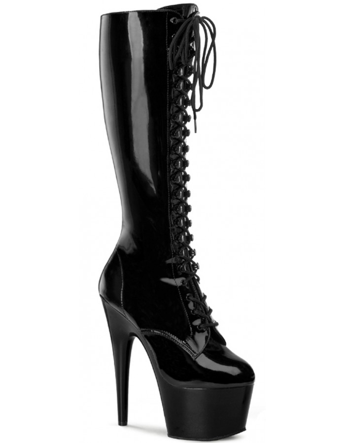 womens black knee high platform boots