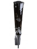 Adore Knee High Black Patent Platform Granny Boots