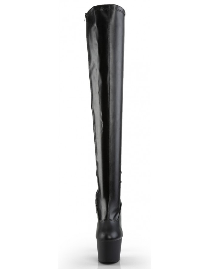 Adore Platform Matte Thigh High Boot 6.5 Inch Heel | Black Thigh High Boots