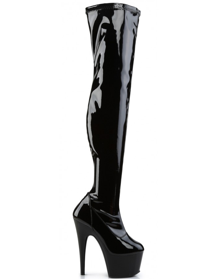 patent thigh boots