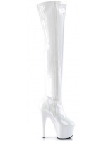 Adore White Thigh High Platform Boots