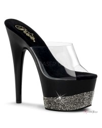 Rhinestone Platform Adore Black Slide