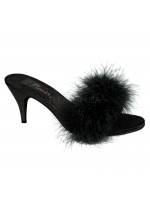 Amour Black Maribou Trimmed Slipper