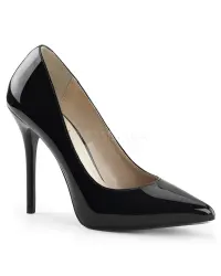 Amuse Black Patent 5 Inch High Heel Pump