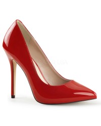 Amuse Red 5 Inch High Heel Pump