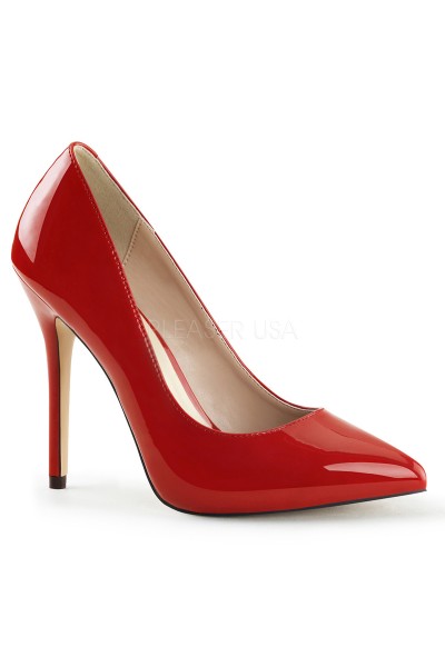 Amuse Red 5 Inch High Heel Pump