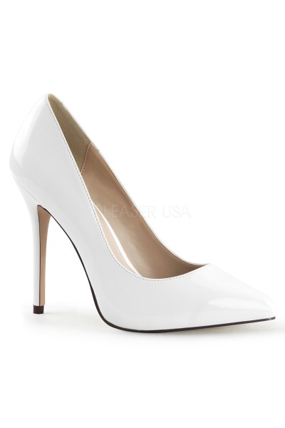 Amuse White 5 Inch High Heel Pump