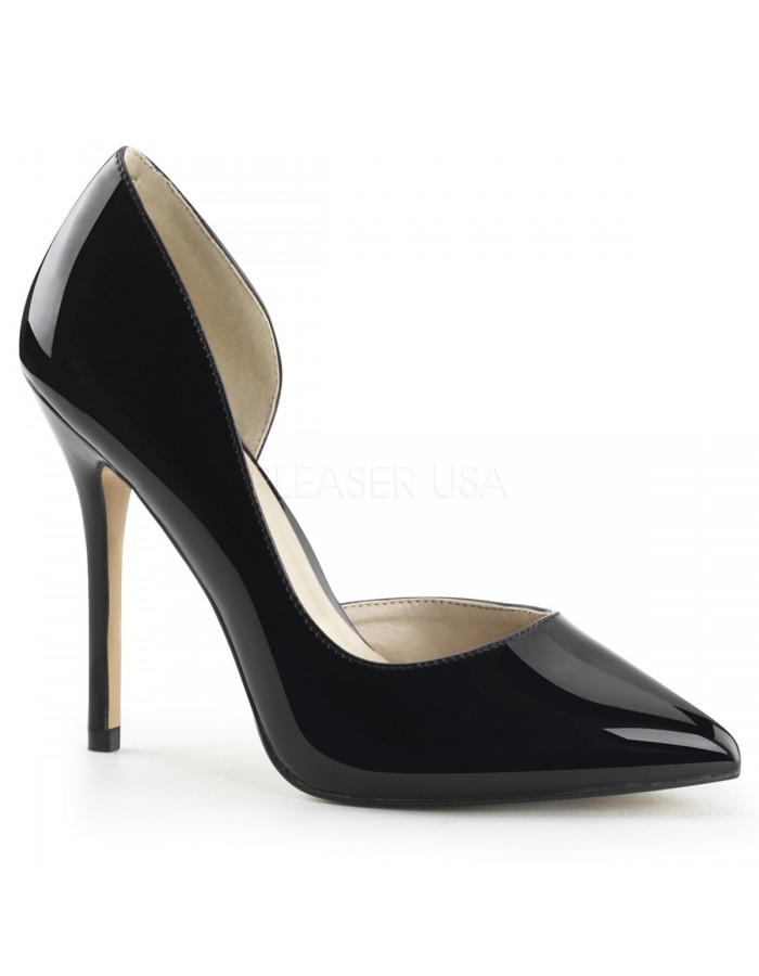 Amuse Black Patent 5 Inch High Open 