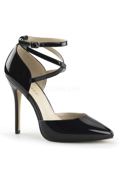 Dorsey Criss Cross Ankle Strap Black Amuse Pump