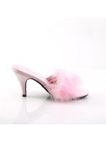 Amour Baby Pink Maribou Trimmed Slipper