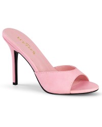 Classique Baby Pink Faux Leather 4 Inch Mule