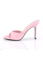 Classique Baby Pink Faux Leather 4 Inch Mule