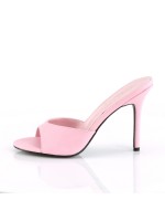Classique Baby Pink Faux Leather 4 Inch Mule