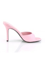 Classique Baby Pink Faux Leather 4 Inch Mule