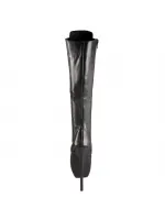Black Leather Ballet Extreme Lace Up Knee Boots