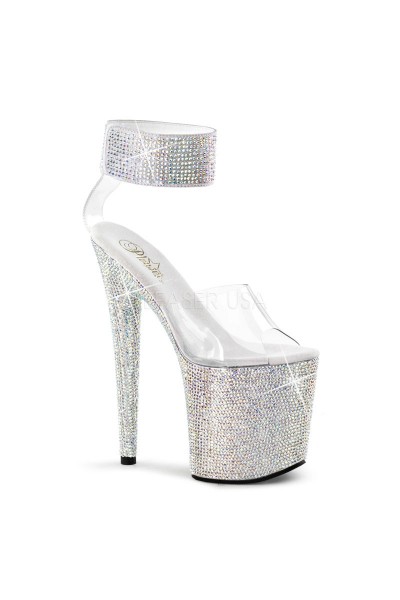 Bejeweled Rhinestone 8 Inch High Platform Sandal