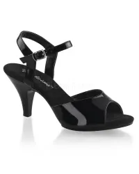 Black Patent Belle 3 Inch Heel Sandal
