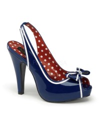 Bettie Navy Blue Patent Slingback Pump