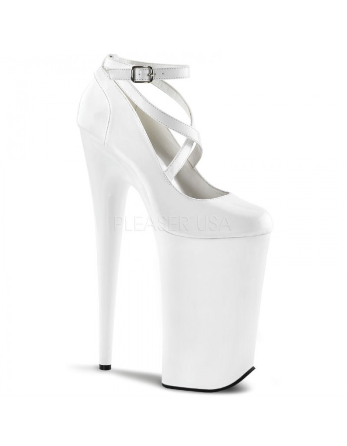 platform pumps white