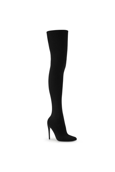 Courtly Black Nylon Thigh High Boot