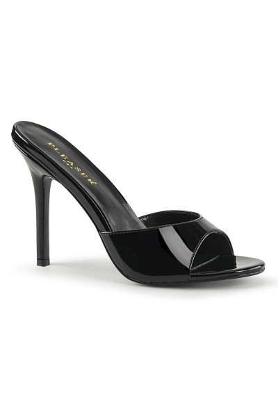 Classique Black Patent 4 Inch Mule