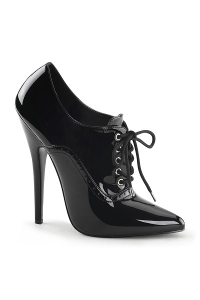 Domina 6 Inch High Heel Black Patent Governess Shoes