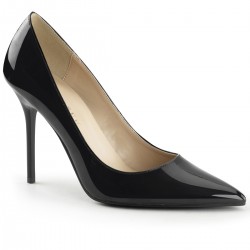 Classique Black Patent 4 Inch High Heel Pump