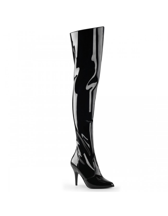 Vanity Black Thigh High Wide Calf Over the Knee Boots