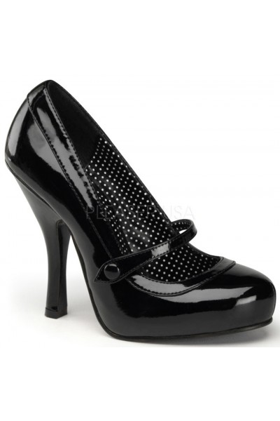 Cutie Pie Black Patent Mary Jane Pin Up Pumps